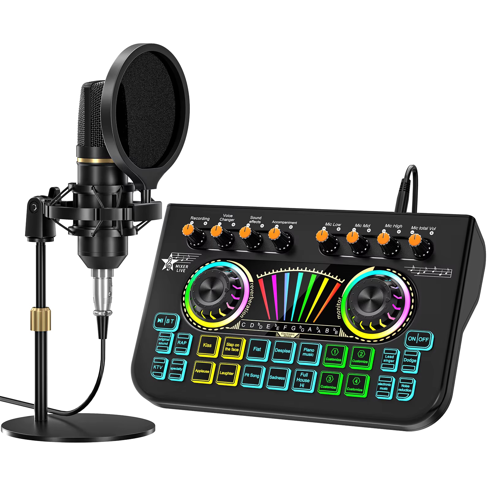 Audio Music In Youtube - Kit de Microfone para Podcast Tenlamp