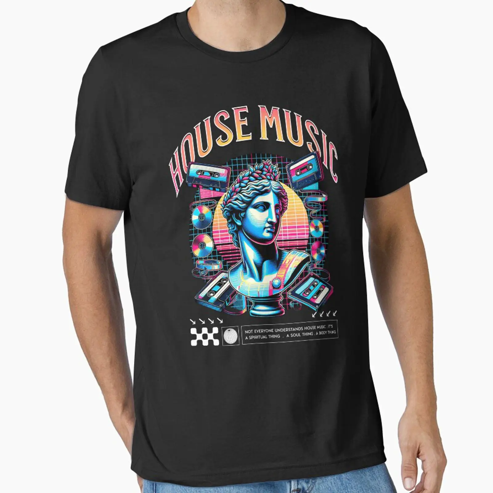 Audio House Music - Camiseta Essencial Branca com Estampa de