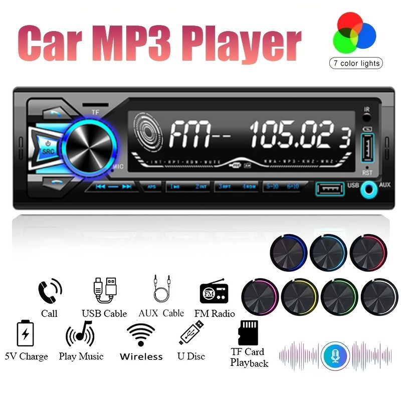 Audio Without Music - Rádio Automotivo 1DIN In-Dash FM, Reprodutor