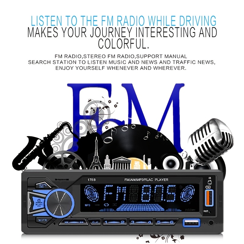 Rádio Automotivo 1DIN In-Dash  - Audio Without Music avaliação e preço