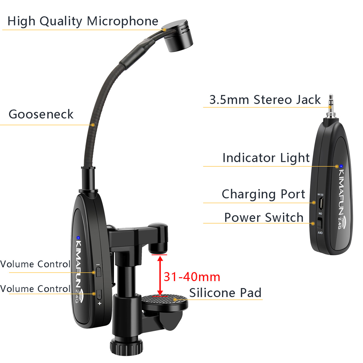 KIMAFUN 2.4G Instrumento Music - Audio Music In Youtube avaliação e preço
